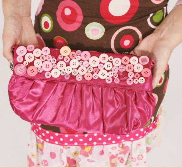 Pink button bag