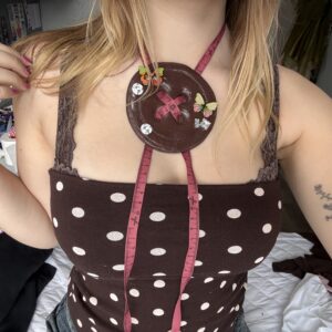 Butterfly button necklace