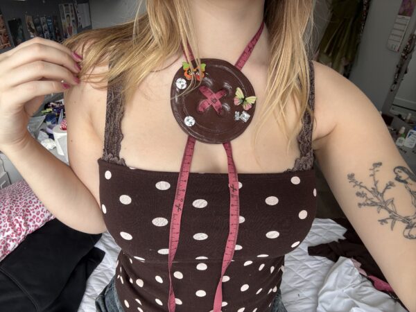 Butterfly button necklace