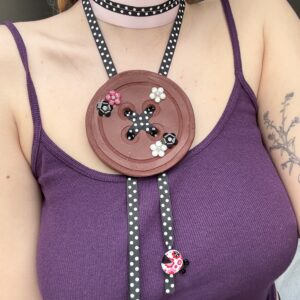 Miss ladybug button choker
