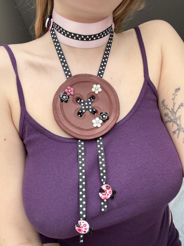 Miss ladybug button choker